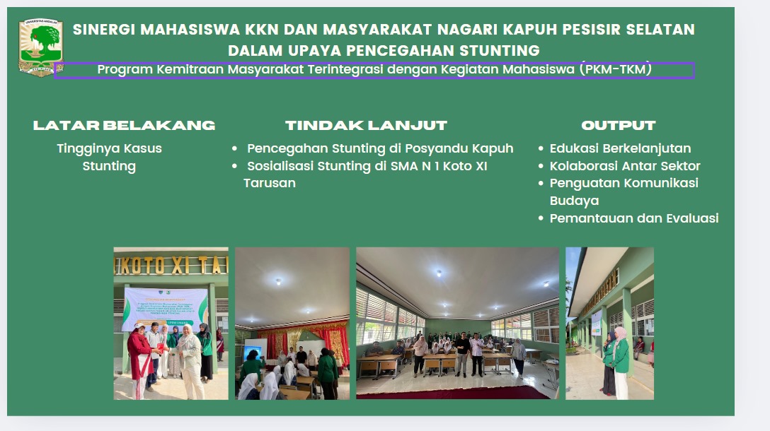 SINERGI MAHASISWA KKN DAN MASYARAKAT NAGARI KAPUH PESISIR SELATAN DALAM UPAYA PENCEGAHAN STUNTING